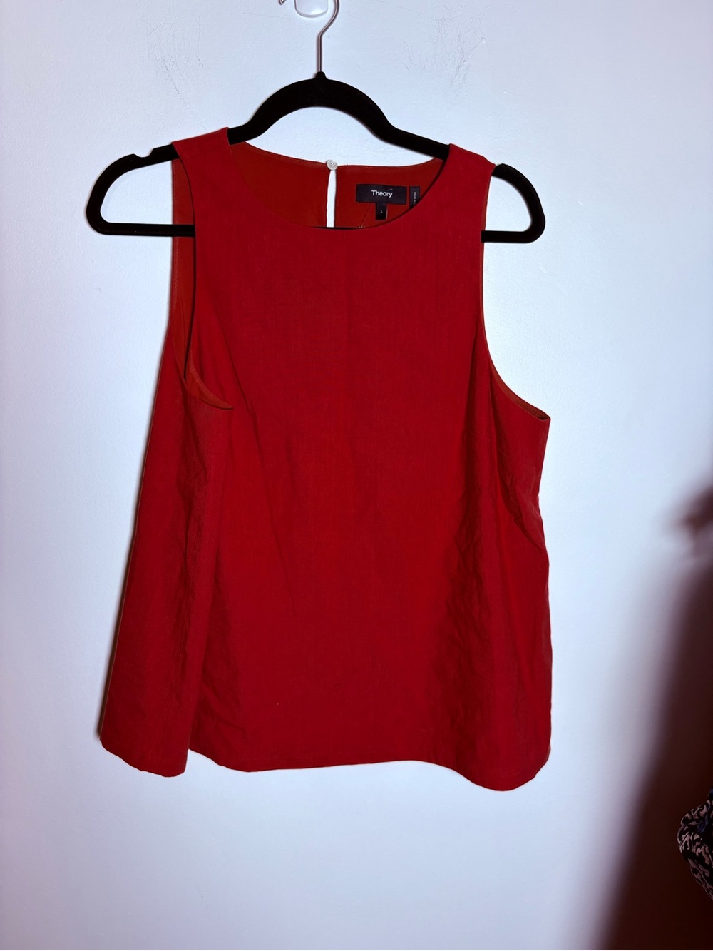 Theory Red Crewneck Sleeveless Top